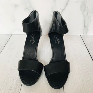 Seychelles Black Wedge Sandals